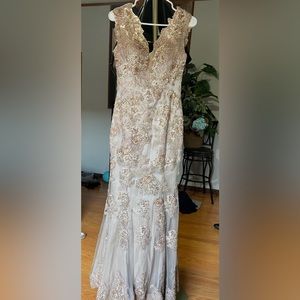 Tan/Gold Gown for sell